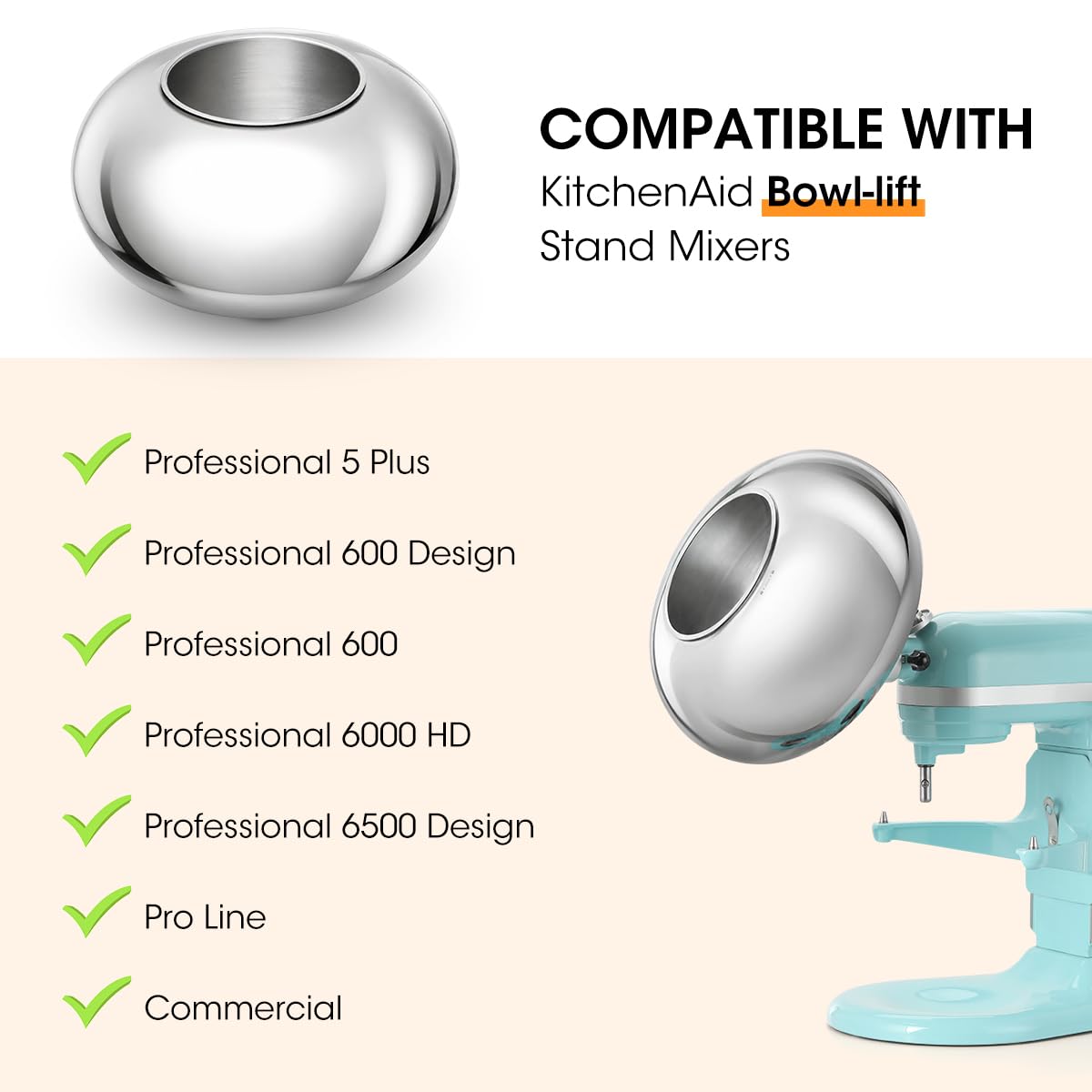 Aieve Snack Coater Compatible with KitchenAid Bowl-Lift Stand